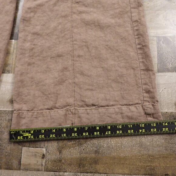 Elevenses 100% Linen Wide Leg Pants Women’s Size 12 Light Brown/Taupe - Picture 8 of 11